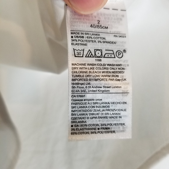 BANANA REPUBLIC Women Riley Shirt  2 Long sleeve Blouse Stretchy Button Up White - Picture 7 of 7